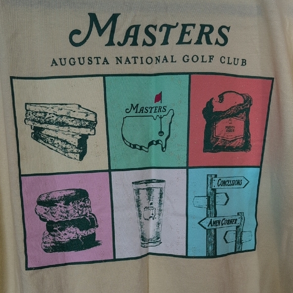 Masters 2024 Augusta National Golf Club Yellow Short Sleeve Tee NWT - Picture 4 of 6